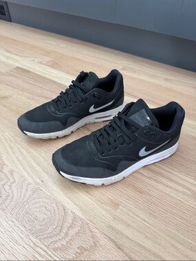 Nike Air Max Black with White Swoosh Athletic Sneakers
